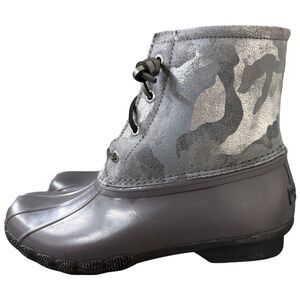 Sperry Boots Womens 8.5 Gray Top‎ Sider Saltwater Chelsea Rubber Snow Winter